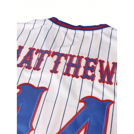 #44 White Baseball Jersey Stitched Polyester Men'S Retro Baseball Shirt Button Short Sleeved Baseball Top S-3XL Hip Hop Clothes