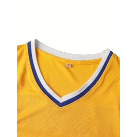 Stitched #22 Yellow Basketball Sports Jersey, Sleeveless Basketball Jersey, Polyester Basketball Shirt Classic Tank Top - Gift For Basketball Fans