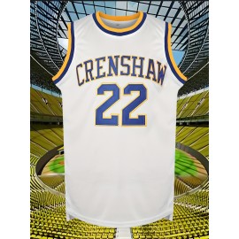 Men's Basketball Jersey #22, Polyester V-Neck Sports Shirt, Letter & Number, Loose Fit for Training, Casual & Team Activities, S-XXXL, Outdoor Activities|Vneck Jersey|Comfortable Fit