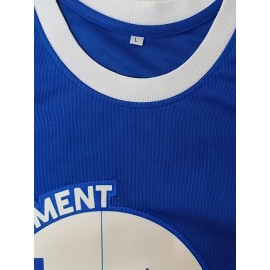 Men's#54 Blue Basketball Jersey, Embroidered Cozy Outdoor Sports Wear for Comfortable Performance, Suitable for Team Training And Competitions, SizS--XXXL