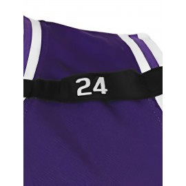 Men's No.43 Purple Embroidered Basketball Shirt - Breathable And Elastic Sleeveless Sportswear for Training, Competitions, And Parties Size S-XXXL