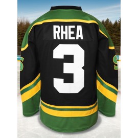 Men's #3 Shamrock Embroidered Vintage Color Block Long Sleeve Ice Hockey Jersey - Breathable Polyester, Loose Fit V-Neck for Sports & Casual Wear