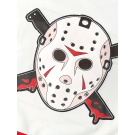 Men'S #13 Embroidered Hockey Jersey - Polyester V-Neck Top with Lettering, Loose Fit, Sports Style for Casual, Training, Team Sports, Holiday, Unity Events - Spring, Summer, Fall, Winter