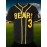 Men's #3 Black & Yellow Embroidered Baseball Jersey - V-Neck, Short Sleeve, Button-Up, Lightweight Polyester, Comfortable Fit for Training & Games