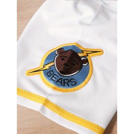 Men'S #3 White Baseball Jersey, Embroidered Short-Sleeve Baseball Jersey, V-Neck Loose Button-Up Shirt, a Comfortable Top Suitable for Training And Games.