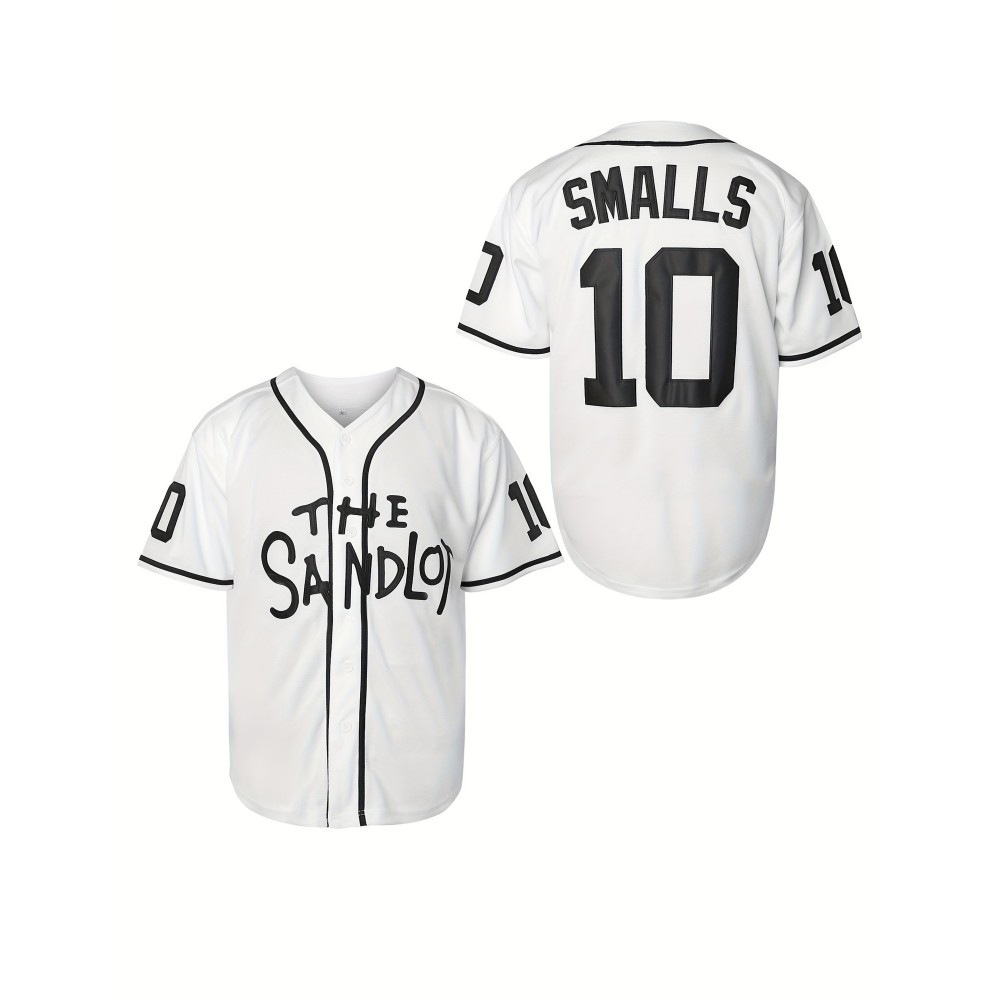 10# Youth and Children's Baseball Sweatshirt Button Shirt Men's Jersey Embroidered Retro Short Sleeve V-neck Casual Sportswear Loose Game and Party