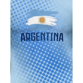 Women's Large Size Professional Sports Fabric Creative Pattern Print South American National Team Soccer Jersey T-shirt, Soccer Jersey Flag Uniforms Shirts, Breathable And Lightweight, Moisture-Wicking, As Gifts For Sports Fans